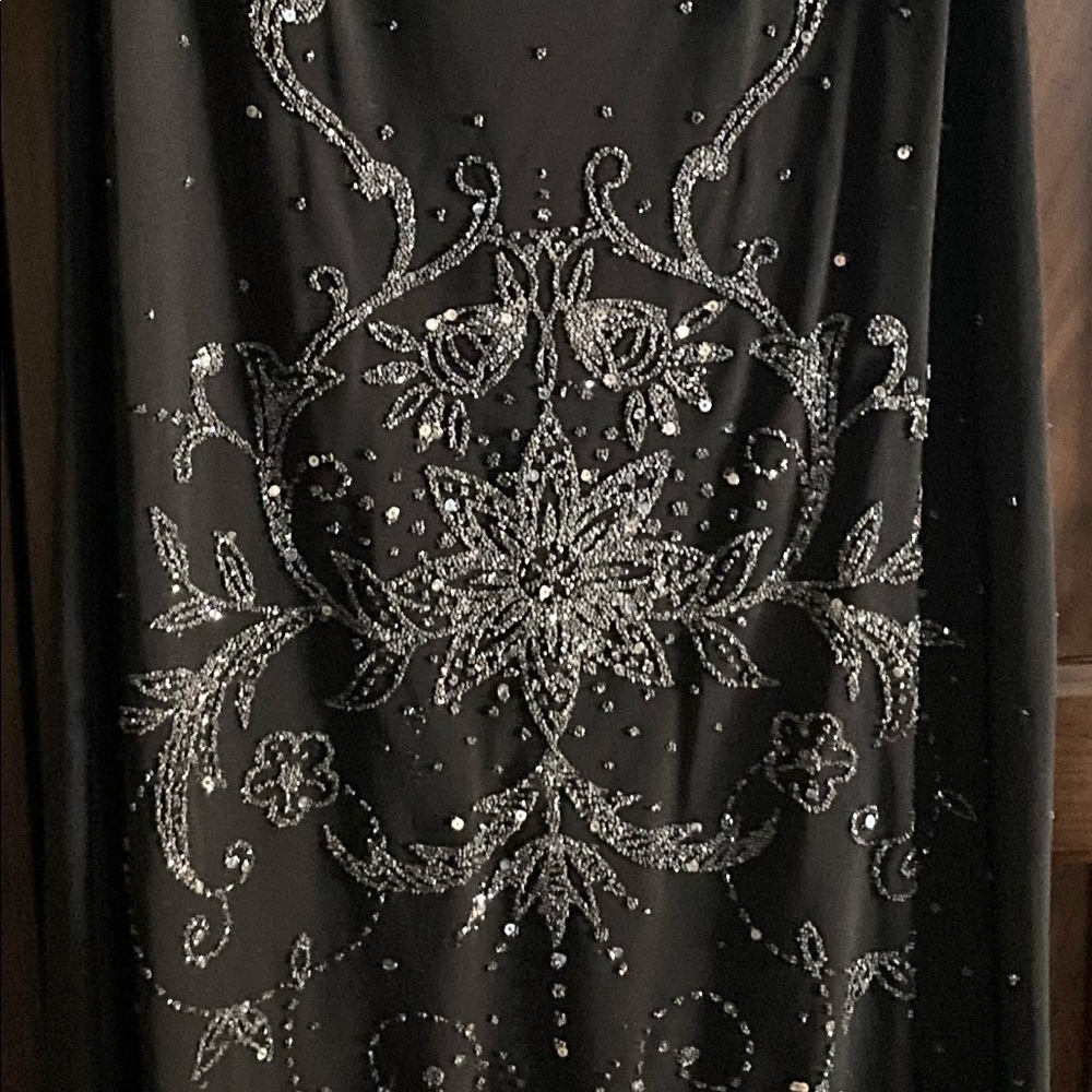 Black strapless cocktail dress